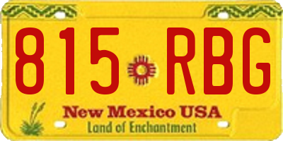 NM license plate 815RBG