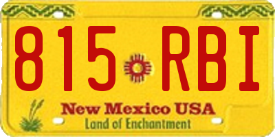 NM license plate 815RBI