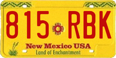 NM license plate 815RBK