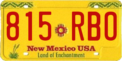 NM license plate 815RBO
