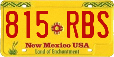 NM license plate 815RBS