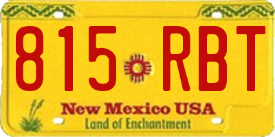 NM license plate 815RBT