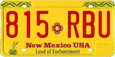 NM license plate 815RBU