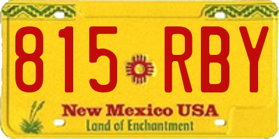 NM license plate 815RBY