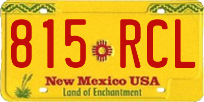 NM license plate 815RCL