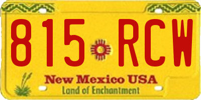 NM license plate 815RCW
