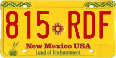 NM license plate 815RDF
