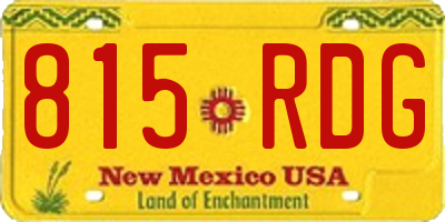 NM license plate 815RDG