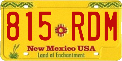 NM license plate 815RDM