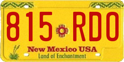 NM license plate 815RDO