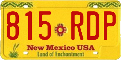 NM license plate 815RDP
