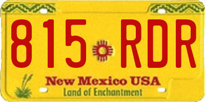 NM license plate 815RDR