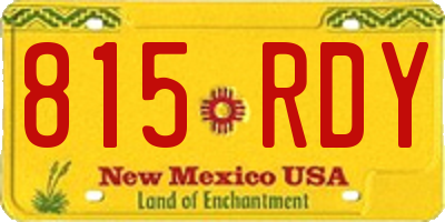 NM license plate 815RDY