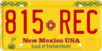 NM license plate 815REC