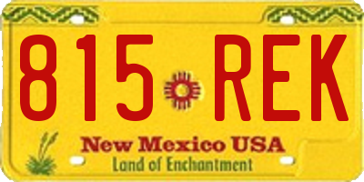 NM license plate 815REK
