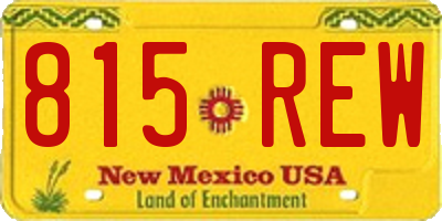 NM license plate 815REW