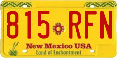 NM license plate 815RFN