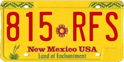 NM license plate 815RFS