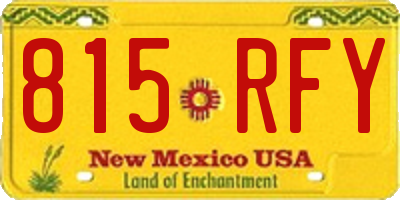 NM license plate 815RFY