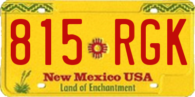 NM license plate 815RGK