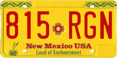 NM license plate 815RGN