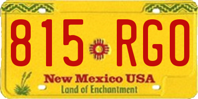 NM license plate 815RGO