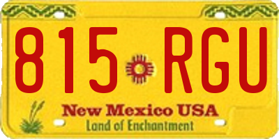 NM license plate 815RGU