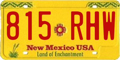 NM license plate 815RHW