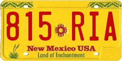 NM license plate 815RIA