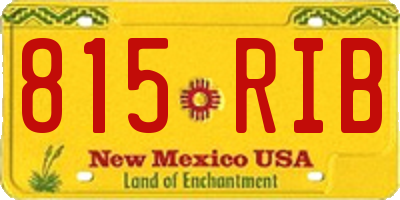 NM license plate 815RIB