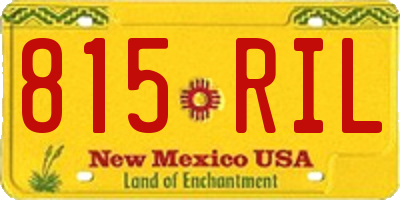 NM license plate 815RIL