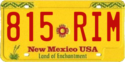 NM license plate 815RIM