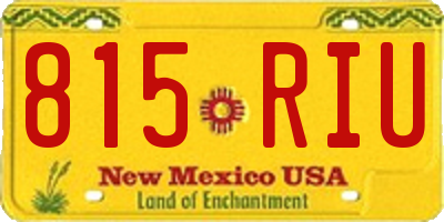 NM license plate 815RIU
