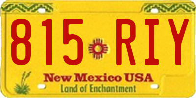 NM license plate 815RIY