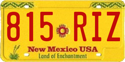 NM license plate 815RIZ