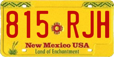 NM license plate 815RJH