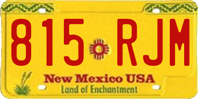 NM license plate 815RJM