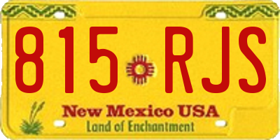 NM license plate 815RJS