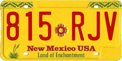 NM license plate 815RJV