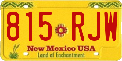 NM license plate 815RJW
