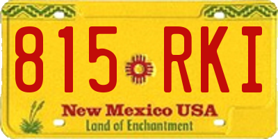 NM license plate 815RKI