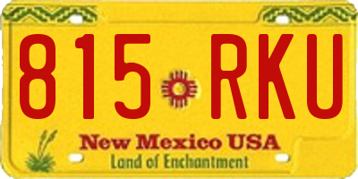NM license plate 815RKU