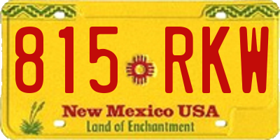 NM license plate 815RKW