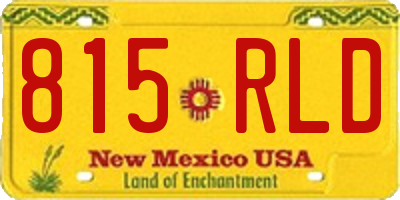 NM license plate 815RLD