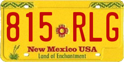 NM license plate 815RLG