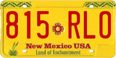 NM license plate 815RLO