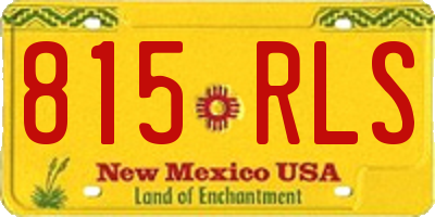 NM license plate 815RLS
