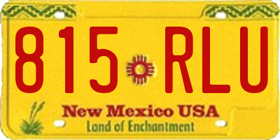 NM license plate 815RLU