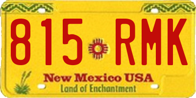 NM license plate 815RMK