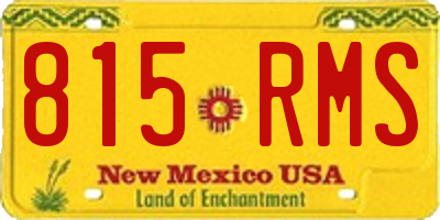 NM license plate 815RMS